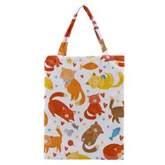 Seamless Pattern With Kittens White Background Classic Tote Bag