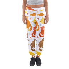 Seamless Pattern With Kittens White Background Women s Jogger Sweatpants