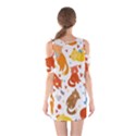 Seamless Pattern With Kittens White Background Shoulder Cutout One Piece Dress View2