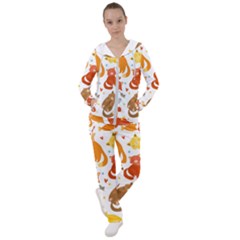 Seamless Pattern With Kittens White Background Women s Tracksuit