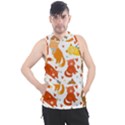 Seamless Pattern With Kittens White Background Men s Sleeveless Hoodie View1