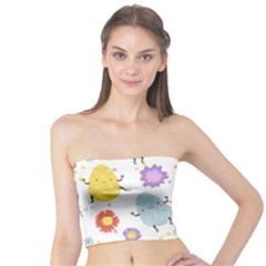 Easter Seamless Pattern With Cute Eggs Flowers Tube Top by Jancukart