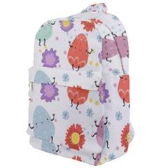 Easter Seamless Pattern With Cute Eggs Flowers Classic Backpack