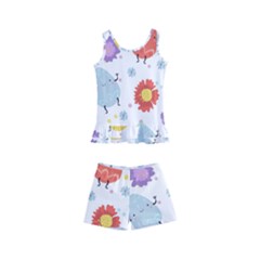 Easter Seamless Pattern With Cute Eggs Flowers Kids  Boyleg Swimsuit