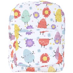 Easter Seamless Pattern With Cute Eggs Flowers Full Print Backpack