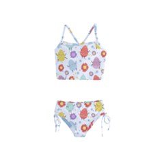 Easter Seamless Pattern With Cute Eggs Flowers Girls  Tankini Swimsuit