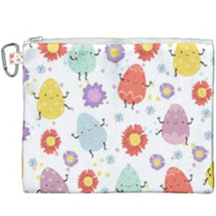 Easter Seamless Pattern With Cute Eggs Flowers Canvas Cosmetic Bag (xxxl)