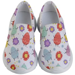 Easter Seamless Pattern With Cute Eggs Flowers Kids Lightweight Slip Ons by Jancukart