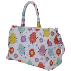 Easter Seamless Pattern With Cute Eggs Flowers Duffel Travel Bag