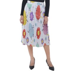 Easter Seamless Pattern With Cute Eggs Flowers Classic Velour Midi Skirt  by Jancukart