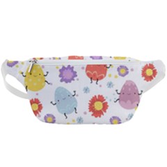 Easter Seamless Pattern With Cute Eggs Flowers Waist Bag 