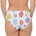 Easter Seamless Pattern With Cute Eggs Flowers Double Strap Halter Bikini Bottom View2