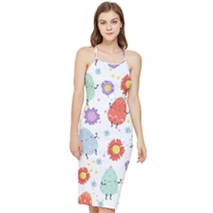 Easter Seamless Pattern With Cute Eggs Flowers Bodycon Cross Back Summer Dress