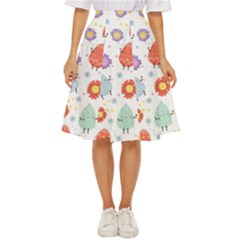 Easter Seamless Pattern With Cute Eggs Flowers Classic Short Skirt