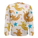 Cute Cats Seamless Pattern With Stars Funny Drawing Kittens Men s Long Sleeve Tee View2