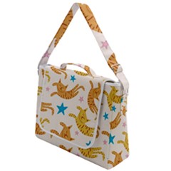 Cute Cats Seamless Pattern With Stars Funny Drawing Kittens Box Up Messenger Bag