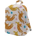 Cute Cats Seamless Pattern With Stars Funny Drawing Kittens Zip Up Backpack View1