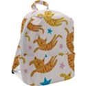 Cute Cats Seamless Pattern With Stars Funny Drawing Kittens Zip Up Backpack View2