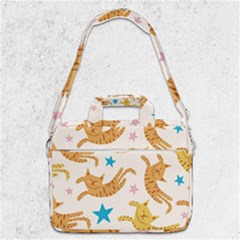 Cute Cats Seamless Pattern With Stars Funny Drawing Kittens Macbook Pro Shoulder Laptop Bag 