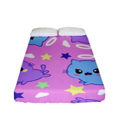 Seamless Pattern With Cute Kawaii Kittens Fitted Sheet (full/ Double Size)