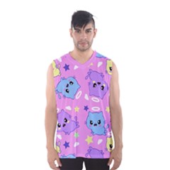 Seamless Pattern With Cute Kawaii Kittens Men s Basketball Tank Top