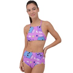 Seamless Pattern With Cute Kawaii Kittens High Waist Tankini Set by Jancukart