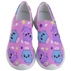 Seamless Pattern With Cute Kawaii Kittens Women s Lightweight Slip Ons by Jancukart