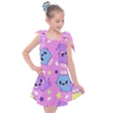 Seamless Pattern With Cute Kawaii Kittens Kids  Tie Up Tunic Dress View1