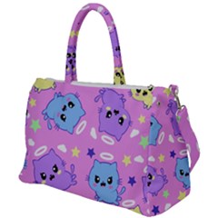 Seamless Pattern With Cute Kawaii Kittens Duffel Travel Bag