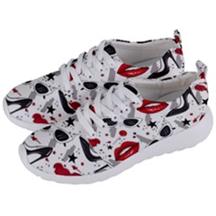 Red Lips Black Heels Pattern Men s Lightweight Sports Shoes