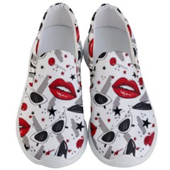 Red Lips Black Heels Pattern Men s Lightweight Slip Ons by Jancukart