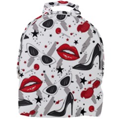 Red Lips Black Heels Pattern Mini Full Print Backpack