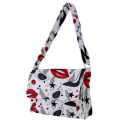 Red Lips Black Heels Pattern Full Print Messenger Bag (s)