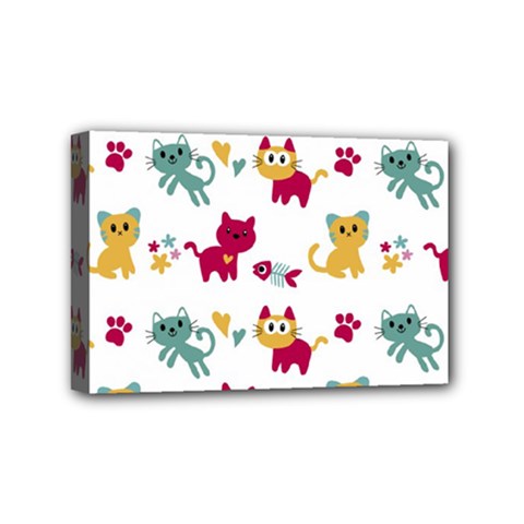 Pattern With Cute Cats Mini Canvas 6  X 4  (stretched)