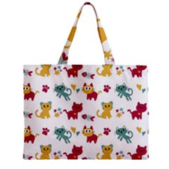 Pattern With Cute Cats Zipper Mini Tote Bag