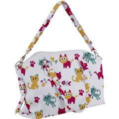 Pattern With Cute Cats Canvas Crossbody Bag