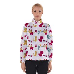 Pattern With Cute Cats Women s Bomber Jacket