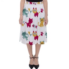 Pattern With Cute Cats Classic Midi Skirt