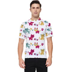 Pattern With Cute Cats Men s Short Sleeve Rash Guard