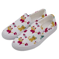 Pattern With Cute Cats Men s Canvas Slip Ons