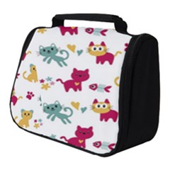 Pattern With Cute Cats Full Print Travel Pouch (small)