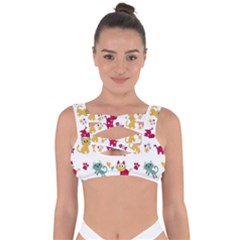 Pattern With Cute Cats Bandaged Up Bikini Top