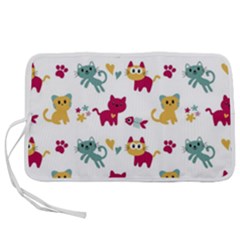 Pattern With Cute Cats Pen Storage Case (l)