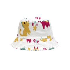 Pattern With Cute Cats Inside Out Bucket Hat (kids)