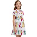 Pattern With Cute Cats Kids  Bow Tie Puff Sleeve Dress View2