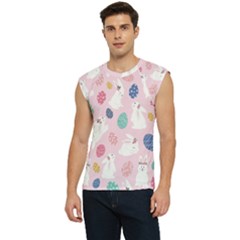 Cute Bunnies Easter Eggs Seamless Pattern Men s Raglan Cap Sleeve Tee by Jancukart