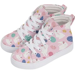 Cute Bunnies Easter Eggs Seamless Pattern Kids  Hi-top Skate Sneakers