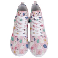 Cute Bunnies Easter Eggs Seamless Pattern Men s Lightweight High Top Sneakers by Jancukart