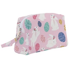 Cute Bunnies Easter Eggs Seamless Pattern Wristlet Pouch Bag (large) by Jancukart