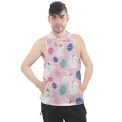 Cute Bunnies Easter Eggs Seamless Pattern Men s Sleeveless Hoodie by Jancukart